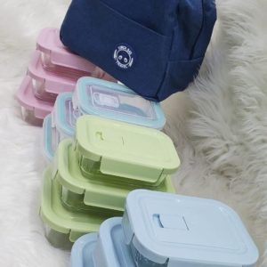 Glass Snack Box with Lunch Bag