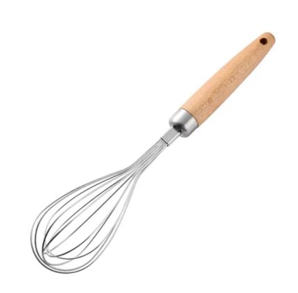 Stainless Kitchen Accessories with Wooden Handles Whisk