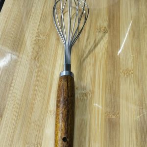 Stainless Kitchen Accessories with Wooden Handles Whisk