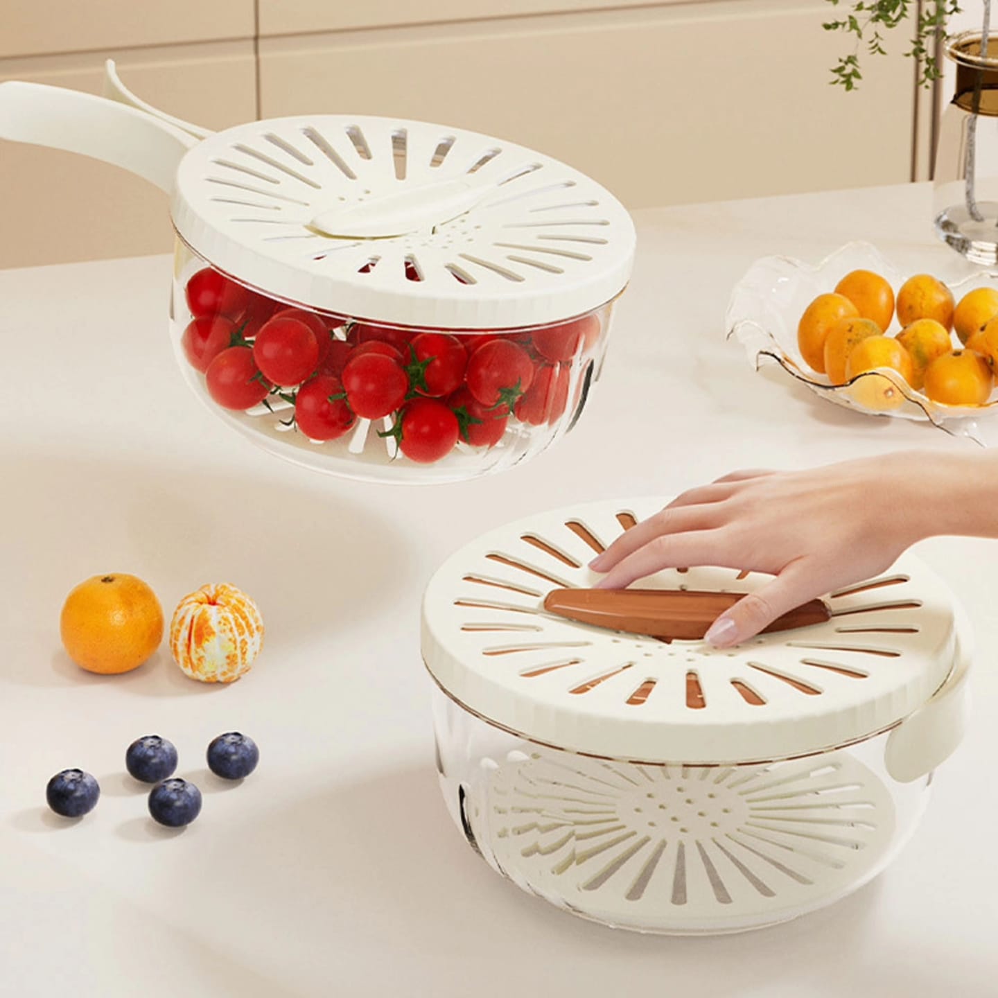 multi-functional food storage and drainer container multi-functional food storage and drainer container