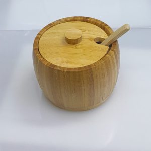 Bamboo Sugar Dish with Bamboo Teaspoon