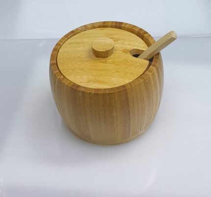 Bamboo Sugar Dish with Bamboo Teaspoon