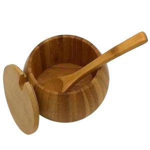 Bamboo Sugar Dish with Bamboo Teaspoon