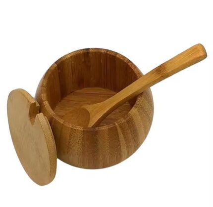 Bamboo Sugar Dish with Bamboo Teaspoon