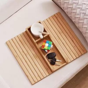 Bamboo Sofa Arm Rest Organizer