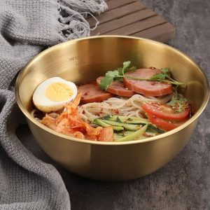 Gold Stainless Steel 28cm Ramen Bowl