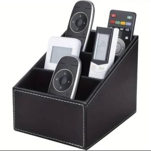 Multi-Compartment Leather Desk Organizer