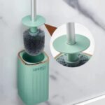 toilet cleaning brush set with holder