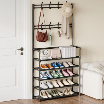 HIGH Strong Metallic 5-Layer Multipurpose Shoe & Cloth Rack