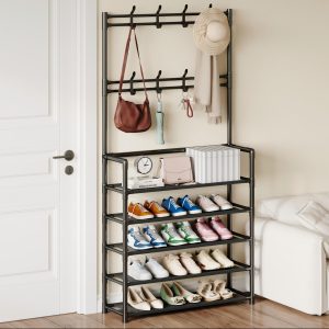 HIGH Strong Metallic 5-Layer Multipurpose Shoe & Cloth Rack