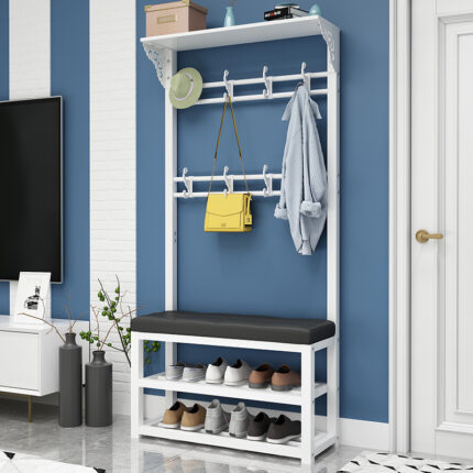 Perfect Combo Multifunctional Bamboo Rack – Modern Entryway Shoe & Coat Organizer
