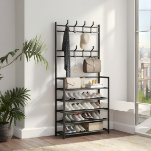 HIGH Strong Metallic 5-Layer Multipurpose Shoe & Cloth Rack