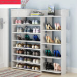 Shoe Cabinet/Shoe Rack (100 × 104 × 24 cm) – Sturdy, Multipurpose Décor Stand (White)