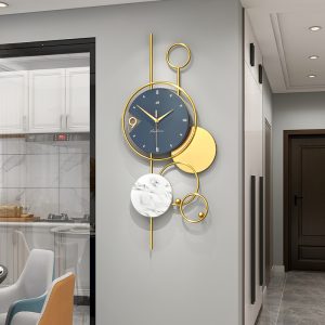 Nordic Fashion Luxury Wall Clock – Iron Art Silent Sweeping Pendant
