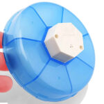 Alarm Clock Pill Dispenser – 7-Compartment Electronic Medication Reminder (PP+ABS, Blue, 4-Alarm)