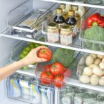 Acrylic Fridge Storage Box – Large Capacity, Built-in Draining Board, Durable Clear Acrylic