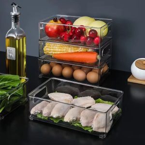 Acrylic Refrigerator/Pantry Storage Organizer – Stackable, BPA-Free, Space-Saving Bin