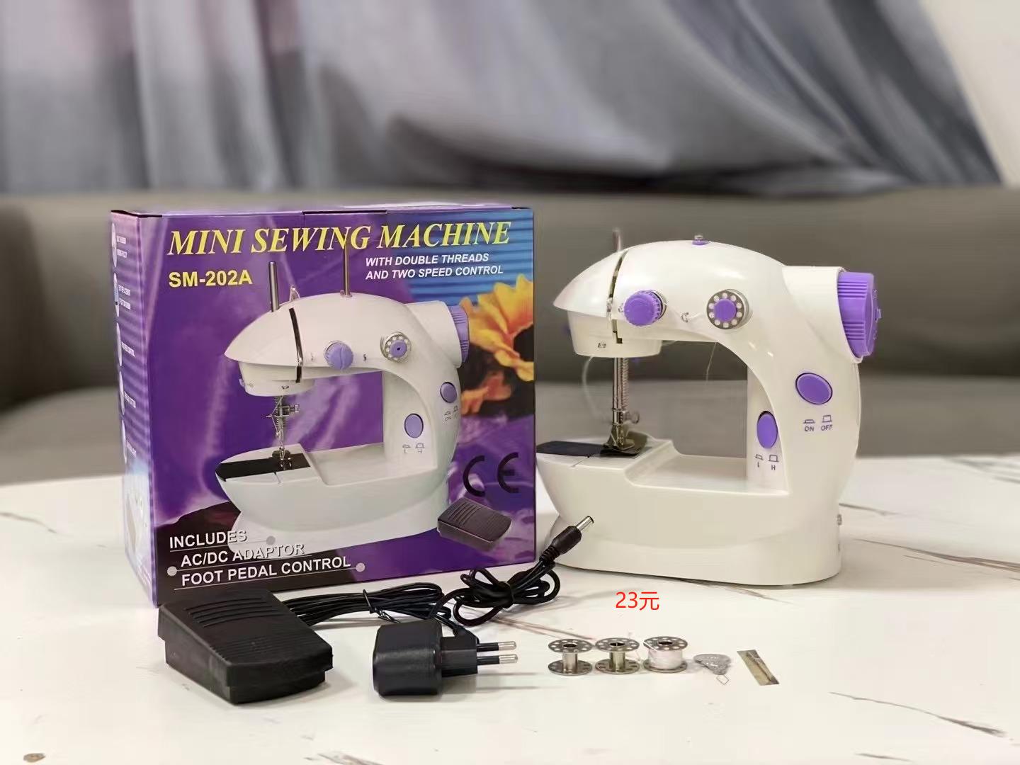 Mini Sewing Machines Handheld Sewing Machine with Light Cutter Foot Pedal Portable Night Light Sewing Machine