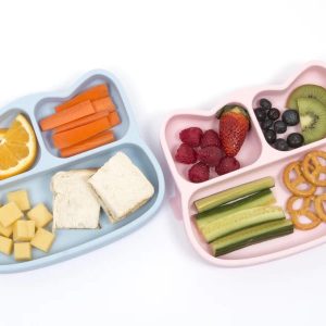 Silicone STICKIE PLATE No spill snack bowl with partitions – Baby feeding training