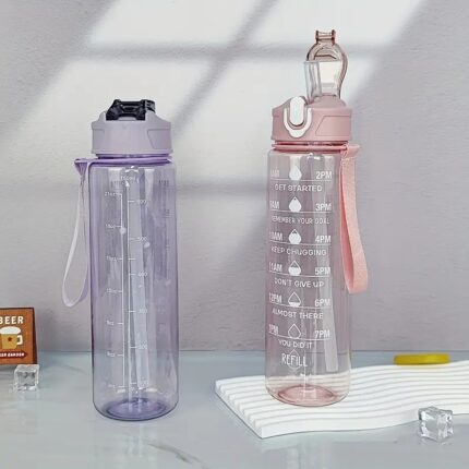 900 ML Large Capacity Sports Water Bottle – Leak-Proof, Colorful, Portable for Outdoor & Fitness