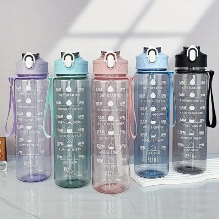 900 ML Large Capacity Sports Water Bottle – Leak-Proof, Colorful, Portable for Outdoor & Fitness