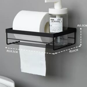 Punch Free Storage Rack for Toilet Paper Towel Box with Strong Adhesive Sticker