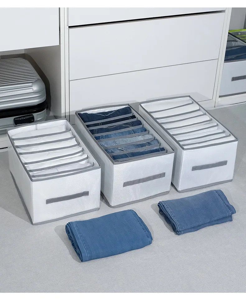 8-Grid Jeans Compartment Storage Box 8-Grid Jeans Compartment Storage Box – Stackable, Washable Drawer Divider