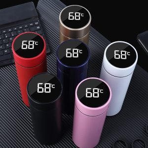 Digital temperature display Thermometer Thermocup 500ml – Smart LED Temperature Flask