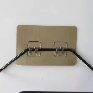 Double Gold Adhesive Wall Bathroom Rack Hooks – 10-Piece Heavy-Duty Pack