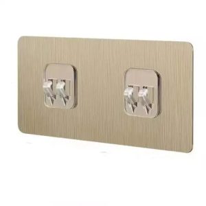 Double Gold Adhesive Wall Bathroom Rack Hooks – 10-Piece Heavy-Duty Pack