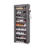 10-Tiers Non-Woven Fabric Shoe Rack Organizer (Black, Grey, Navy Blue)