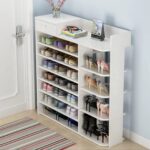 Shoe Cabinet/Shoe Rack (100 × 104 × 24 cm) – Sturdy, Multipurpose Décor Stand (White)