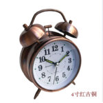 Retro-Vintage Twin Bell Alarm Clock – Loud, Battery-Operated Analog Bedside Clock