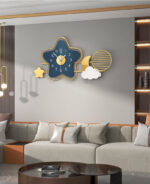 Creative Star Wall Clock – Silent Quartz Metal Frame