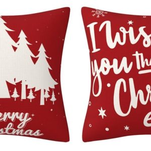 Cushion Cover 45x45 cm Christmas Santa Claus Printed Pillow Case
