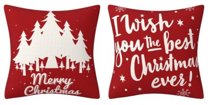 Cushion Cover 45x45 cm Christmas Santa Claus Printed Pillow Case