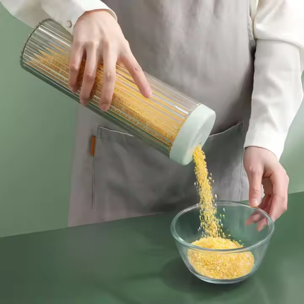 Acrylic Spaghetti/Noodles Storage Jar – Airtight Transparent Kitchen Canister
