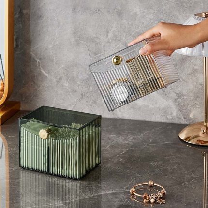Acrylic Multifunction Storage Box – Transparent Organizer with 2 Compartments