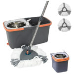 Split Spinning Microfiber Mop with Self Wet & Dry Bucket