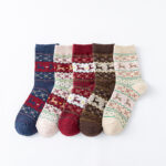 Christmas Themed Socks – Winter Wool Unisex Cartoon Thick Warm Christmas Socks