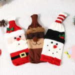 Woven Christmas Wine Bottle Cover Set