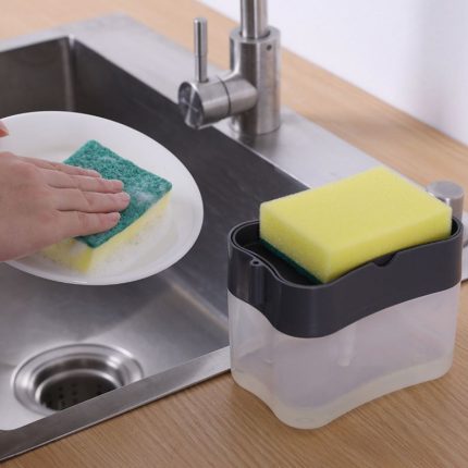 Kitchen Soap Pump & Sponge Holder 2-in-1