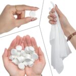 100Pcs Magic Compressed Compact Towels – Expandable Travel & Disposable Hand/Face Wipes