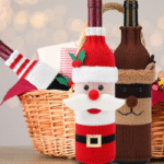 Woven Christmas Wine Bottle Cover Set