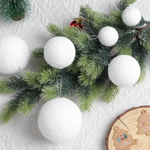 White Christmas Balls – Set of 6pcs Snow White Christmas Deco Balls
