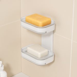 Double-Layered Soap Dish – Dual Tier Drainage ABS Bathroom Holder