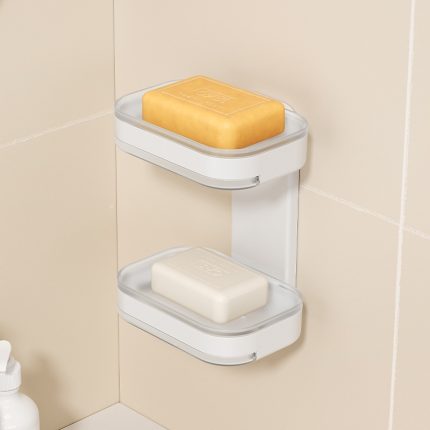 Double-Layered Soap Dish – Dual Tier Drainage ABS Bathroom Holder