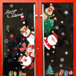 Christmas Window Stickers Santa Claus Snowflake DIY Wall Decor
