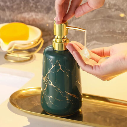 Marble Ceramic Soap Dispenser – Green / Black / White