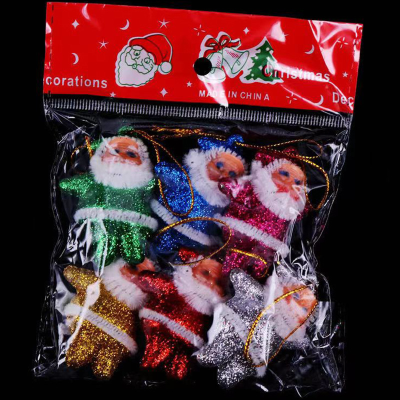 6pcs Colourful Christmas Santa Claus Ornaments Xmas Tree Hanging Decoration - Image 2